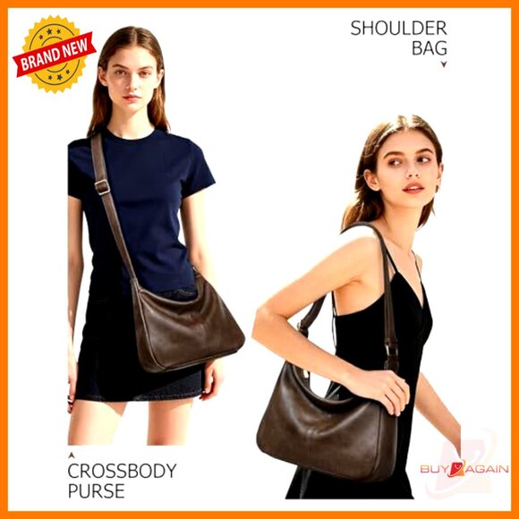 Soft Vegan Leather Hobo Bag with Adjustable Strap and Mini Purse - Picture 3 of 7